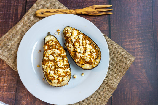 Gebackene Aubergine gefüllt mit Hans Ranke Couscous