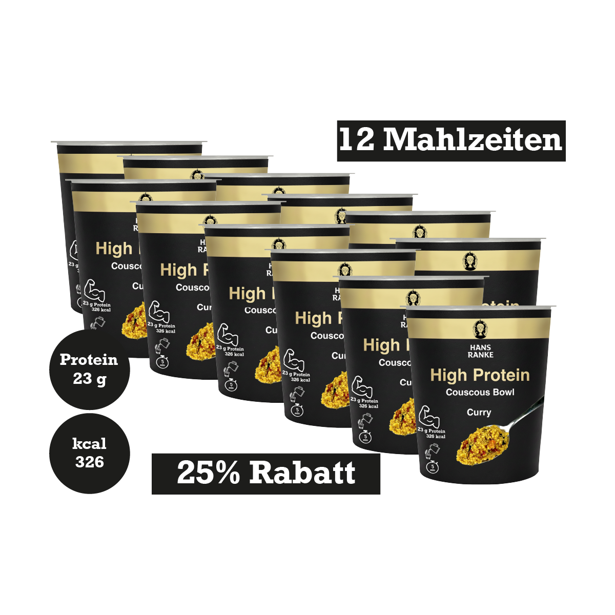 12 x Curry High Protein Couscous Bowl (Für Vorbesteller!)