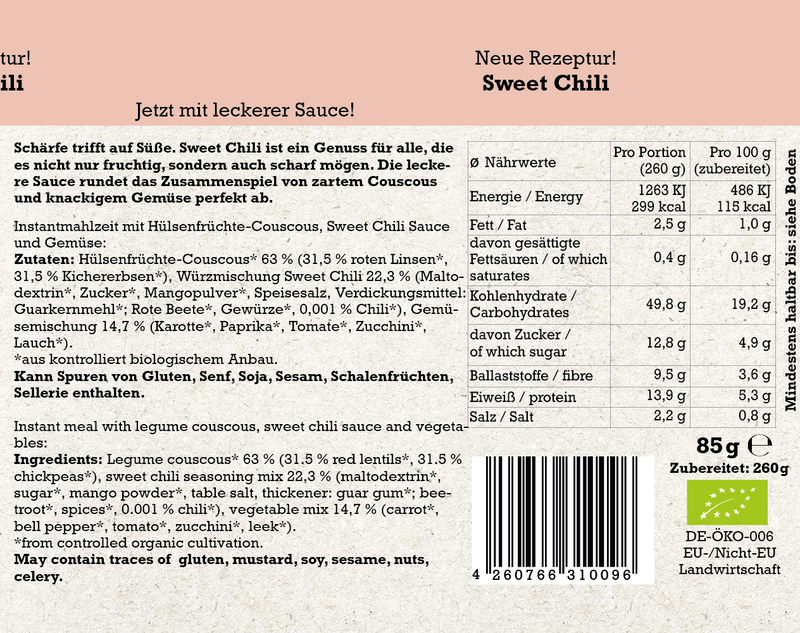 Sweet Chili Protein Couscous Bowl (8 Mahlzeiten) Vorbesteller-Paket